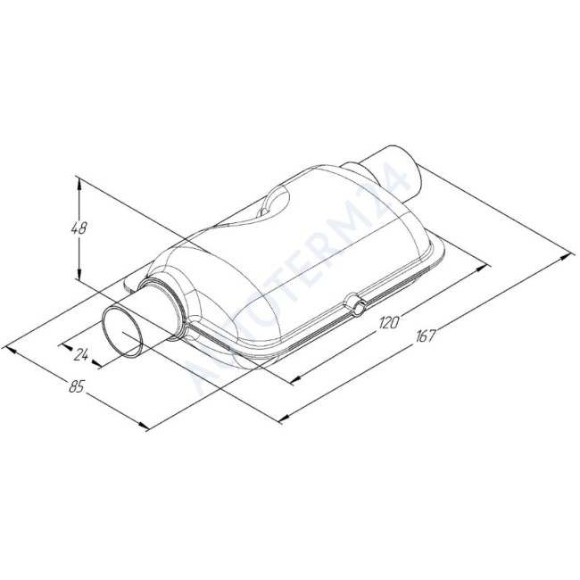 Schalldämpfer Auspuff 38mm - Autoterm Standheizung