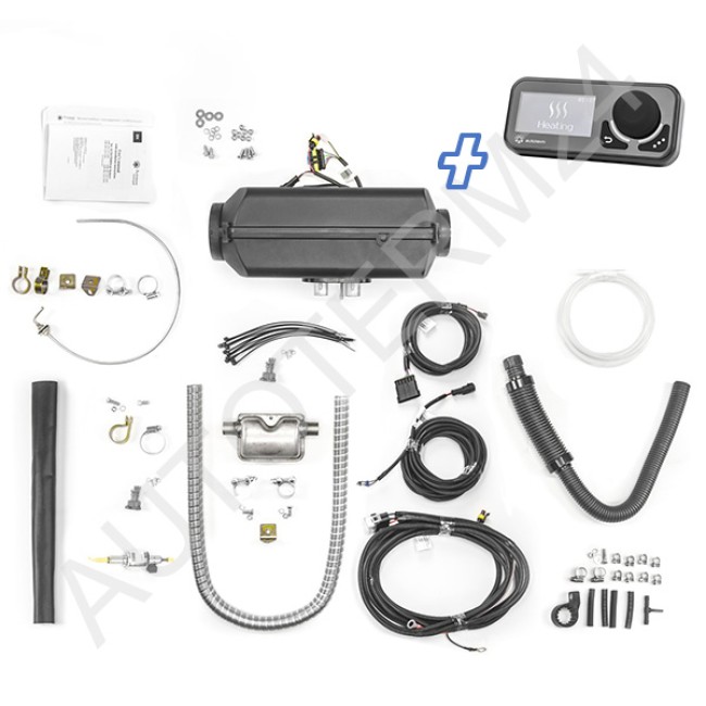 Planar 44D Diesel-Luftstandheizung 4kW 12V inkl. OLED Comfort Control,  Abgasschalldämpfer, Höhenkit