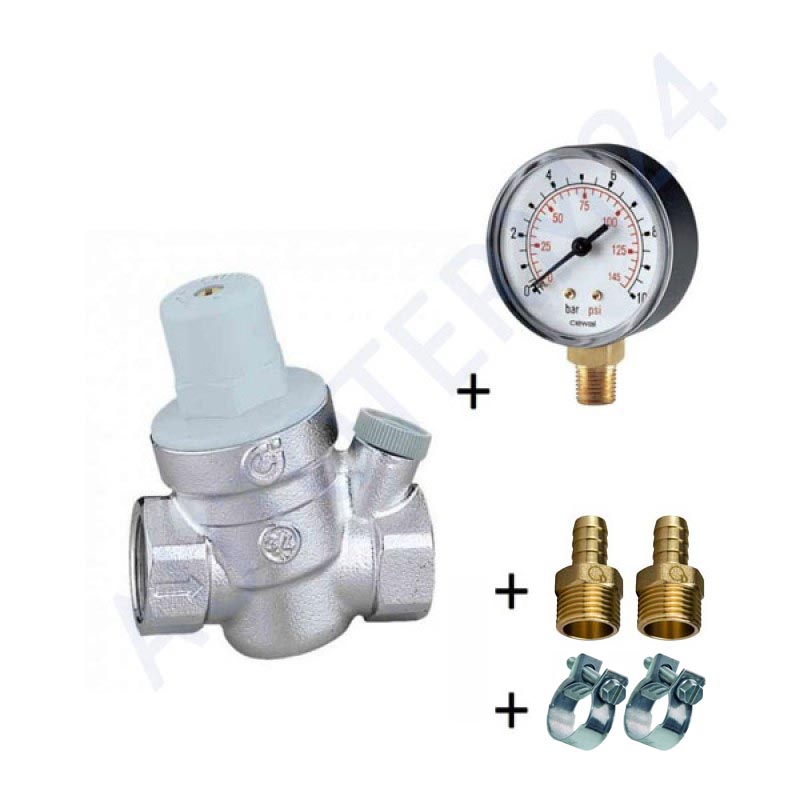 einstellbar DN25 Messing Wasserdruckregler Wasserdruckminderer mit Manometer Druckregler